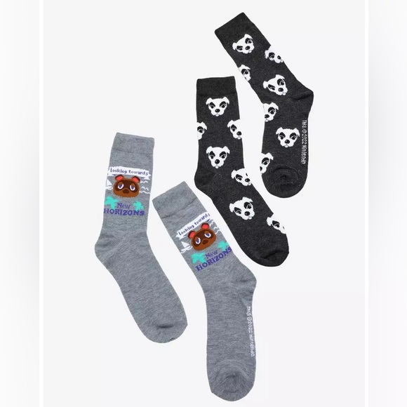 Animal Crossing: New Horizons Crew Socks & Fuzzy Crew Toe Socks Bundle - Picture 7 of 13